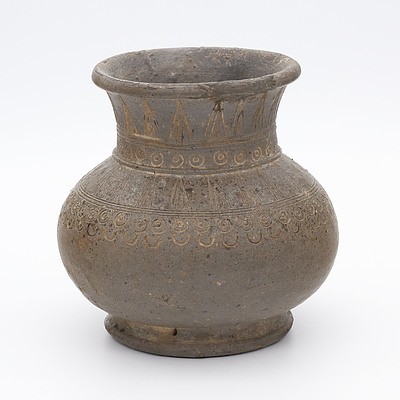 Archaic Type Greyware Pottery Jar, Probably Silla Dynasty (57 BC-935 AD) Korea