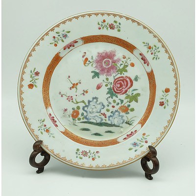 18th Century Chinese Export Famille Rose Plate