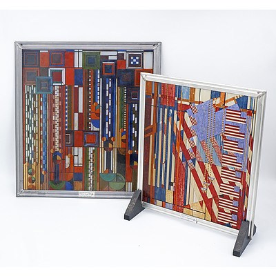 Two Frank Lloyd Wright Authorised Replica Glass Panels