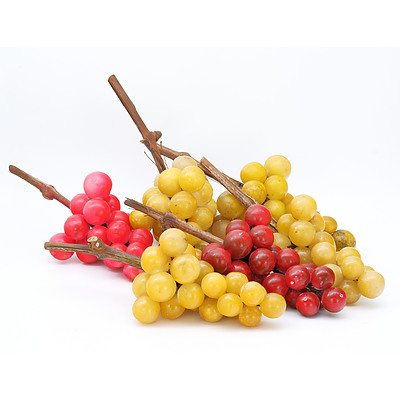 Group of Italian Soapstone Grapes on Vines