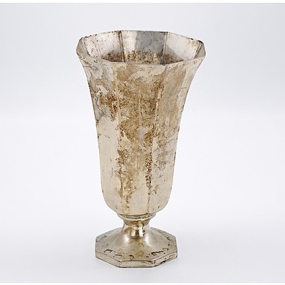 European 800 Silver Octagonal Vase