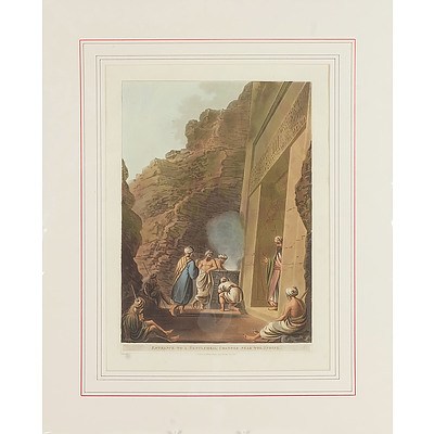 Luigi Mayer (Italian 1755-1803) Entrance to a Sepulchral Chamber Near the Sphere, Colour Engraving, Circa 1802