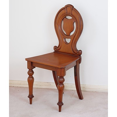 Antique Mahogany Shield Back Hall Chair Circa 1880