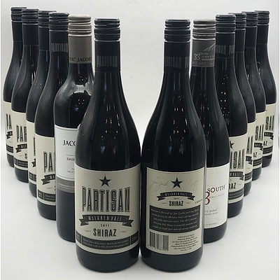 Case of 10x Partisan 2011 Shiraz 750ml & 2x Misc Red Wines