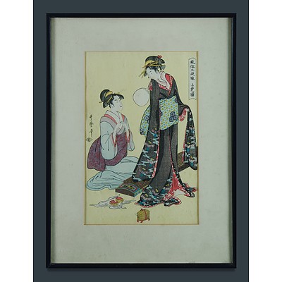 Kitagawa Utamaro (Japanese 1753-1806) Three Woodblocks, 20th Century Editions