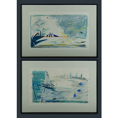 STOKES Wendy (b.1957) Two Works, 'Harbour Alive I' 1985 22/60 & 'Water Spaces I - Spring in Between' 1986 27/65