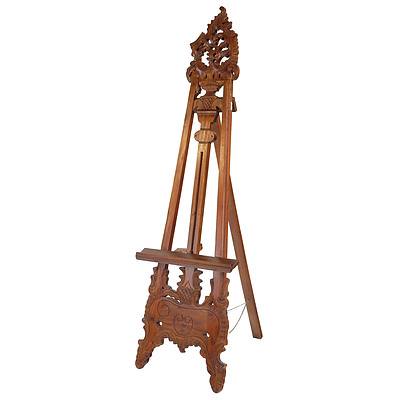Antique Style Mahogany Display Easel, Modern