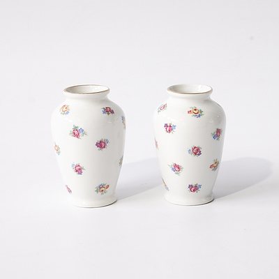 Pair American China Vases with Zone Marks to Base
