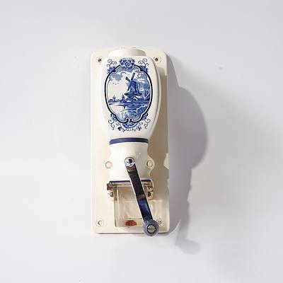 Vintage Delft Wall Mounted Coffee Grinder