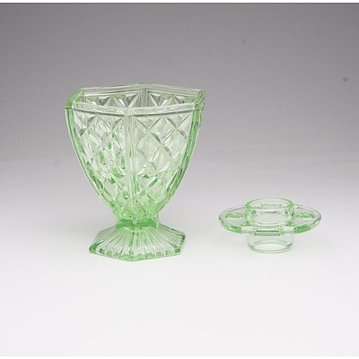 Uranium Glass Vase With Frog