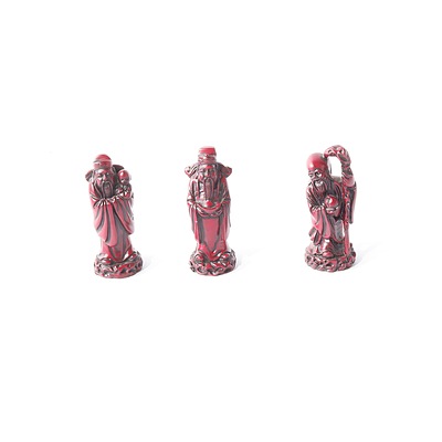 Three Resin Asian Figurines