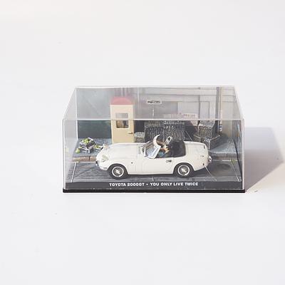 Scale Model of Toyota 2000GT from the Movie 'You Only Live Twice' in Display Case