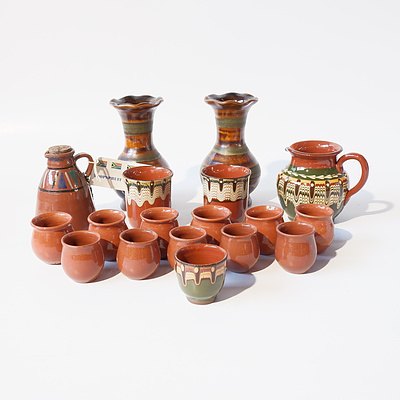 Eighteen South African Pottery Items by Loopspruit Pottery