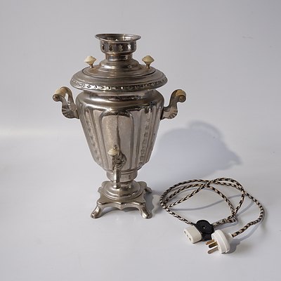 Russian Nickel Silver Plate Samovar Circa 1974