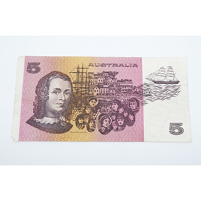 1991 Australian Five Dollar Banknote Fraser/Cole