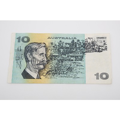 1979 Australian Ten Dollar Banknote Knight/Stone