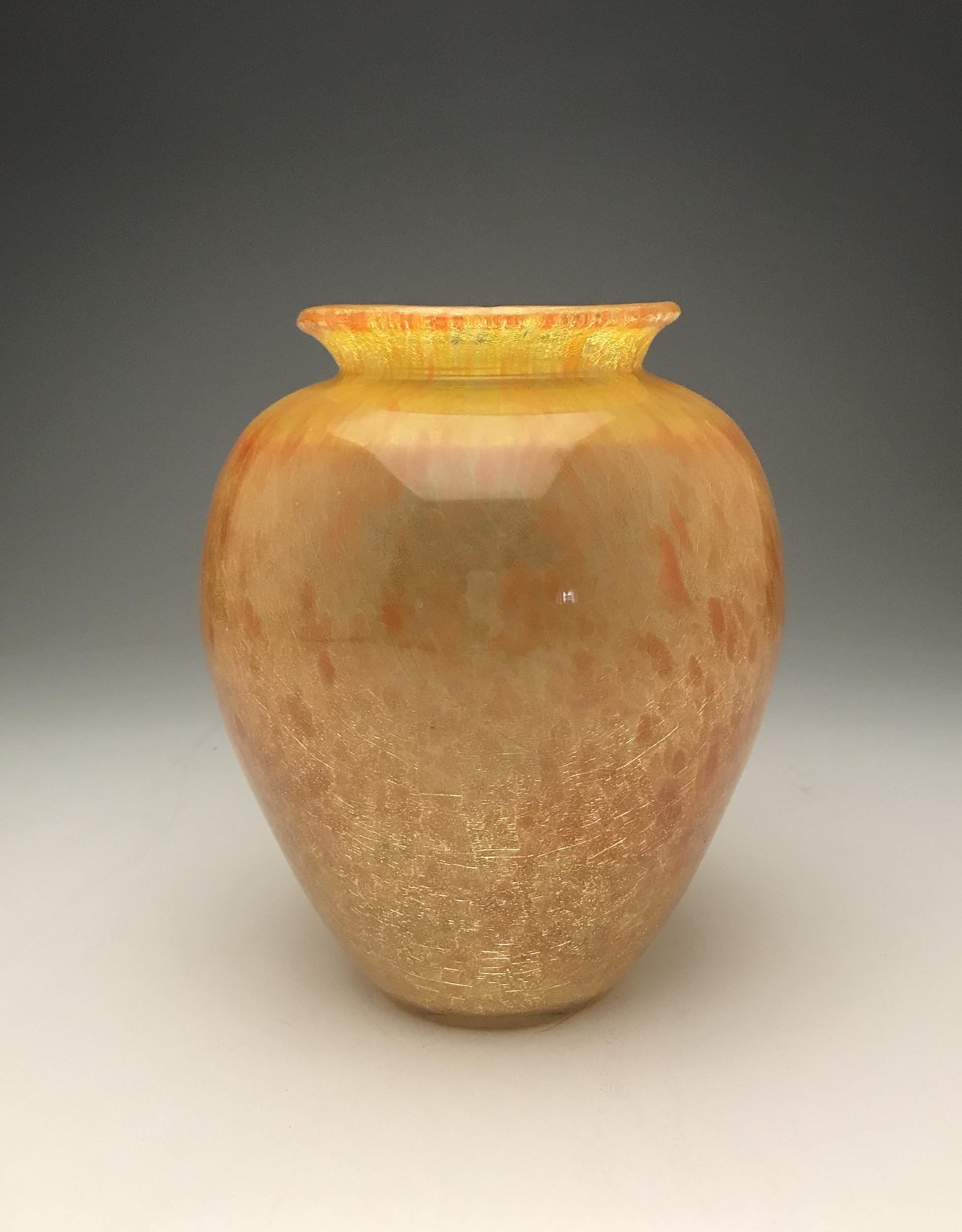 Handblown Crackle Glass Vase from Lot 1103244 ALLBIDS