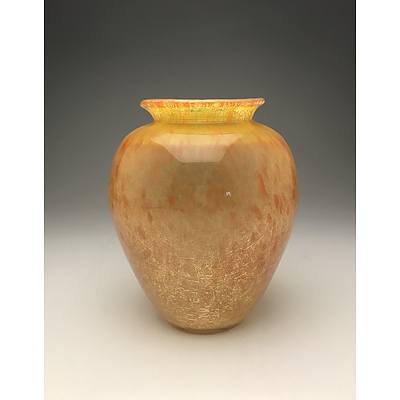 Hand-blown Crackle Glass Vase from Canberra Glassworks