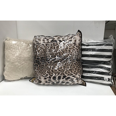 Three Large Brand New Pillows Including Leopard Print