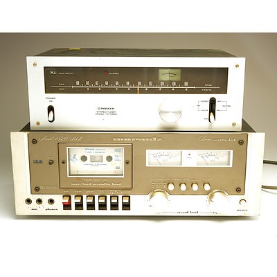 A Pioneer AM/FM Stereo Tuner Model TX-5300 and a Marantz Stereo Casette deck Model 1820 MKII