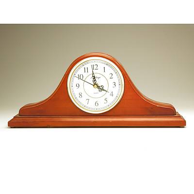 A Wooden Cased Battery Operated Mantle Clock