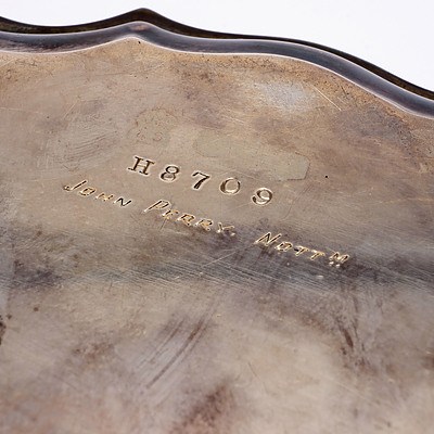 Sterling Silver Tray with Engraved Inscription, Sheffield