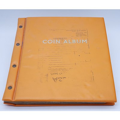 Folder with Various Australian and International Coins and Banknotes, Including Australia, America, England, Fiji, China and More
