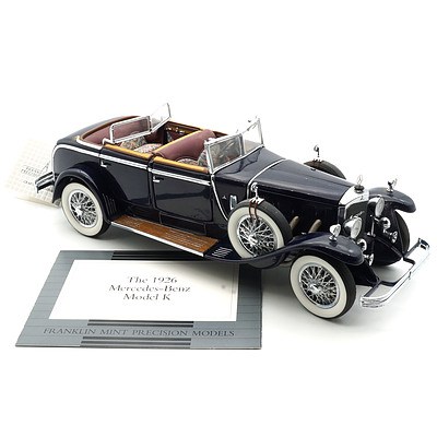 Franklin Mint 1:24 Diecast 1926 Mercedes Benz Model K with COA