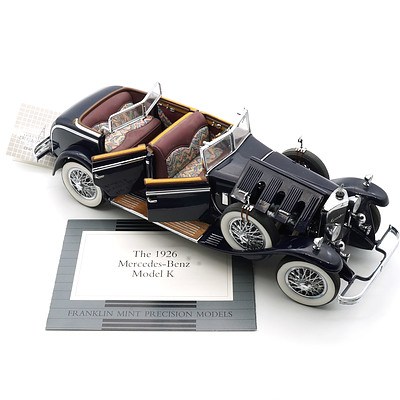 Franklin Mint 1:24 Diecast 1926 Mercedes Benz Model K with COA