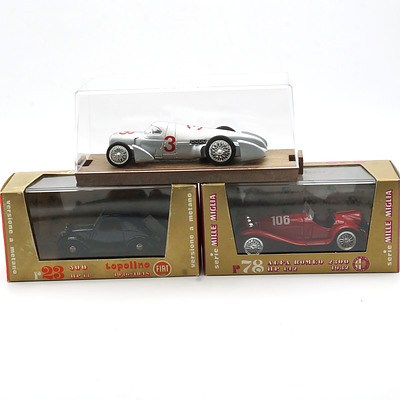 Three Cased Brumm Models, Including Aldi, Topolino 500 HP and 1932 Alfa Romeo 2300 HP 142