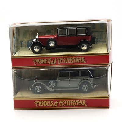 Boxed Matchbox Models of Yesteryear Rolls Royce Phantom I and Mercedes Benz 770