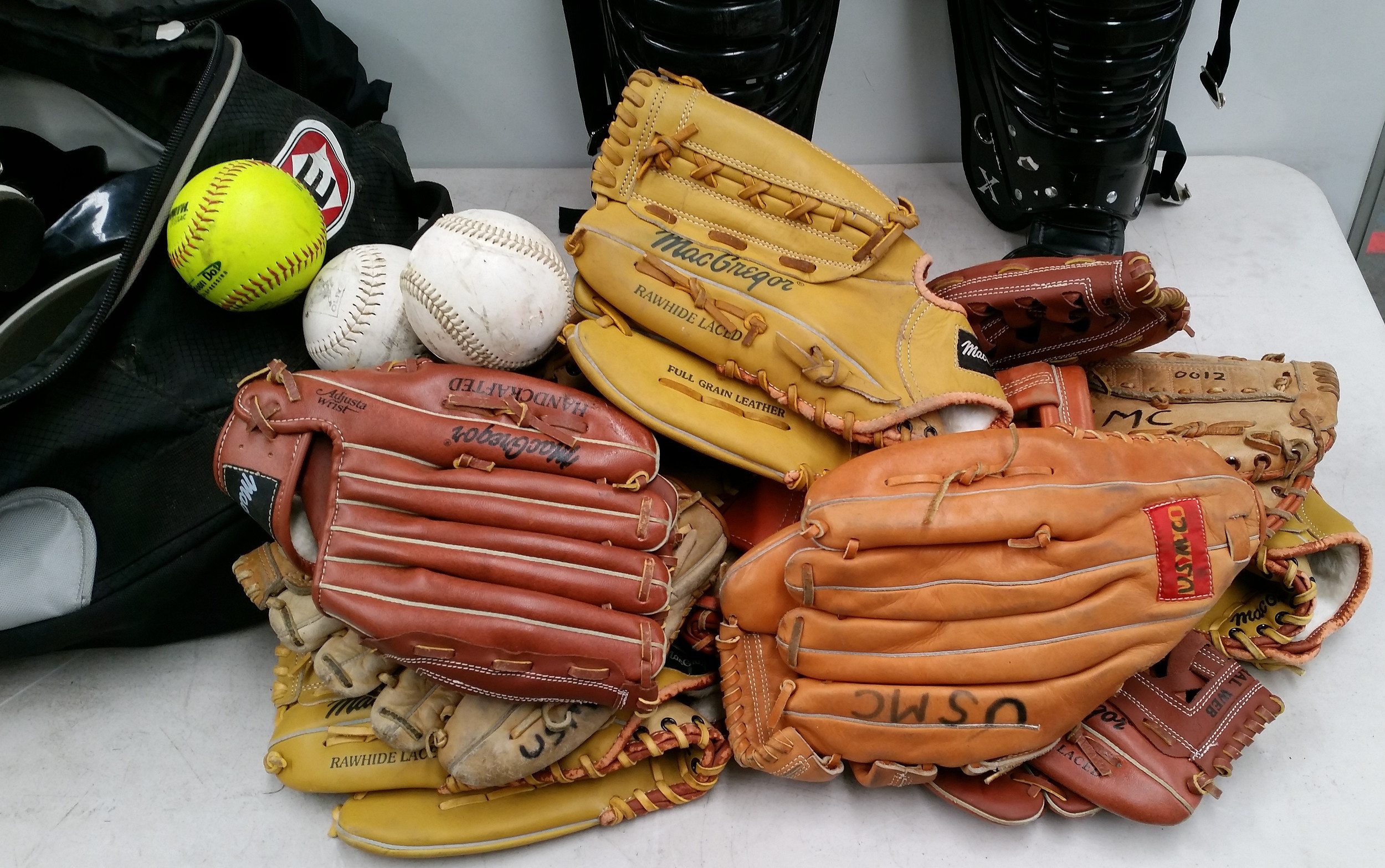Large Bag of Softball Equipment Lot 1095922 ALLBIDS