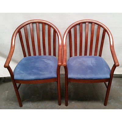 2 Uneke Blue Timber Dining Chairs