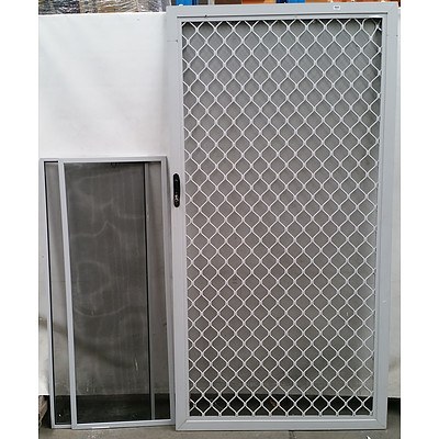 Large Sliding Screen Door and Two Mesh Screens