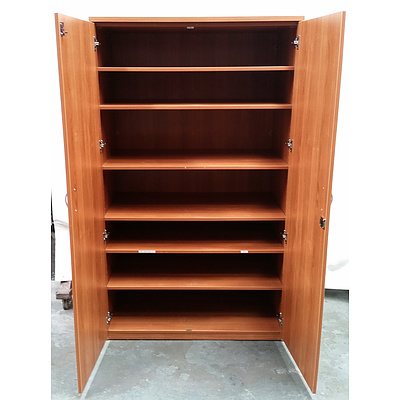 Sturdy Timber Storage Cabinet and Tall Book Shelf