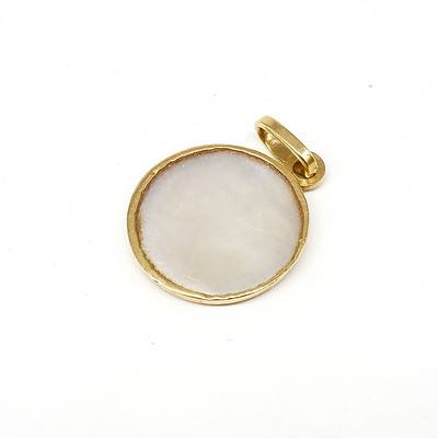 18ct Yellow Gold and Mother of Pearl St Christopher Medal