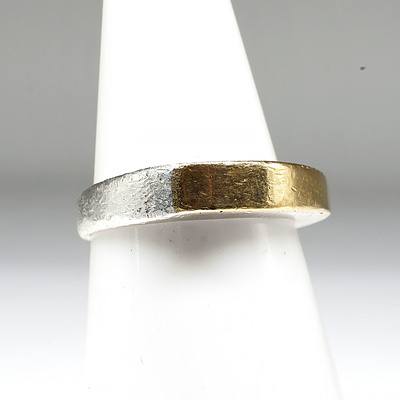 Sterling Silver Ring with 14ct Yellow Gold Sheet