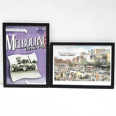 Two Framed Australian Car Event Prints