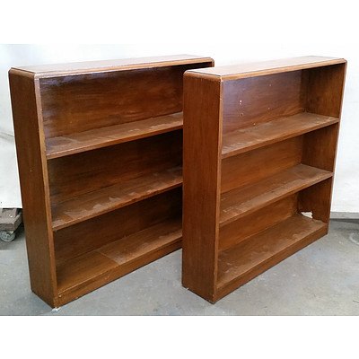Two Matching Wooden Bookshelves