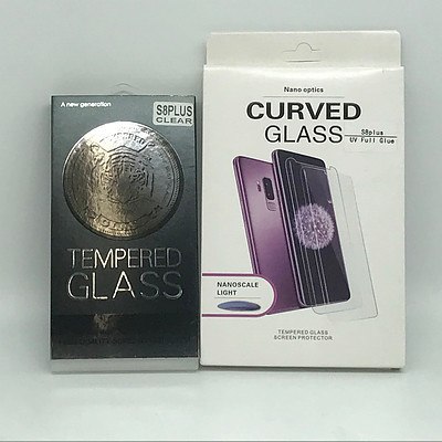 Lot of Brand New Tempered Glass 9H & Nano Optics Curved Glass S8+ Screen Protectors x52
