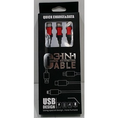 Bulk Lot Of 3 in 1 Charger Cables