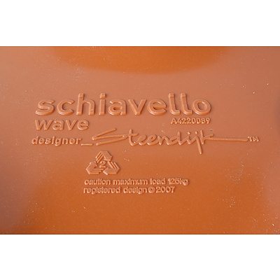 Retro Schiavello Orange Plastic Wave Stool Designed by Steendyk