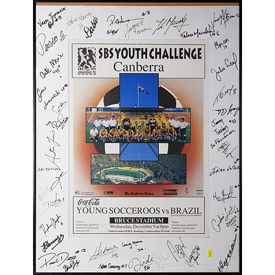 Signed Young Soccaroos 1992 Framed Poster