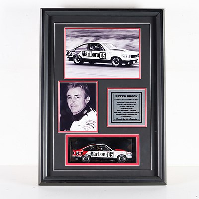Framed Peter Brock Australia's Greatest Touring Car Driver Memorabilia *Signed COA*