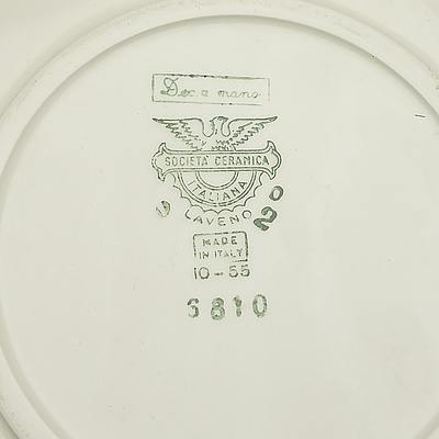 Group of Seven Societa Ceramica Italiana Plates with 'Hot Air Balloons'