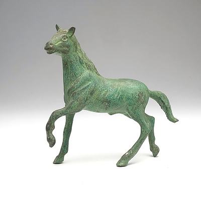 Vintage Bronze or Patinated Brass Model of a Horse