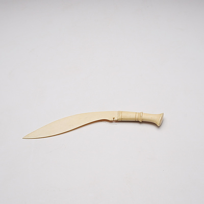 An Antique Indian Ivory Kukri Knife Letter Opener