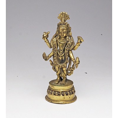 Antique Indian Cast Brass Hindu Deity