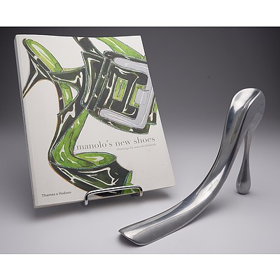 Manolo Blahnik New Shoes Book and Manolo Blahnik Cast Aluminum Shoe Horn