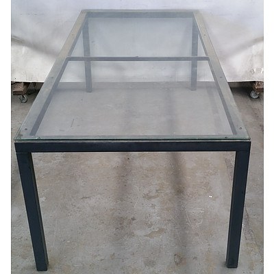 Large Outdoor Glass Topped Table